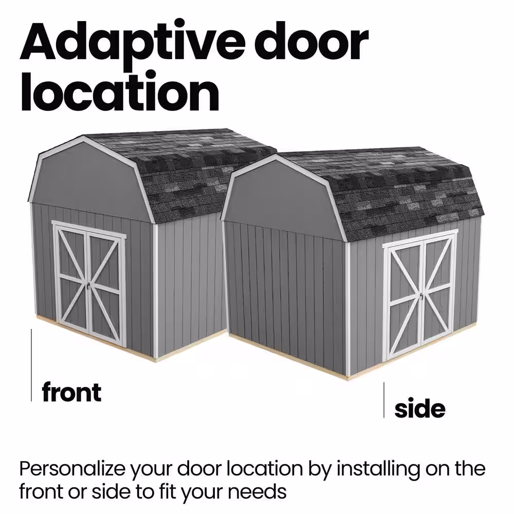Handy Home Products Professionally Installed All Weather High Wind 145 10 ft. W x 12 ft. Wood Shed- Driftwood Grey Shingles (120 sq. ft.)