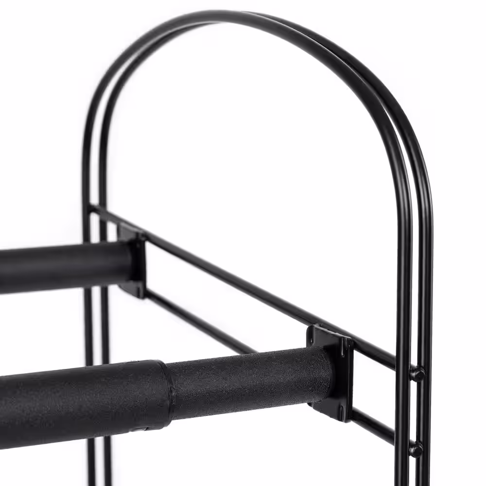 Seville Classics 28.9 in. H 4-Tier 30-Pair Black Expandable Non-Slip Metal Frame Shoe Rack