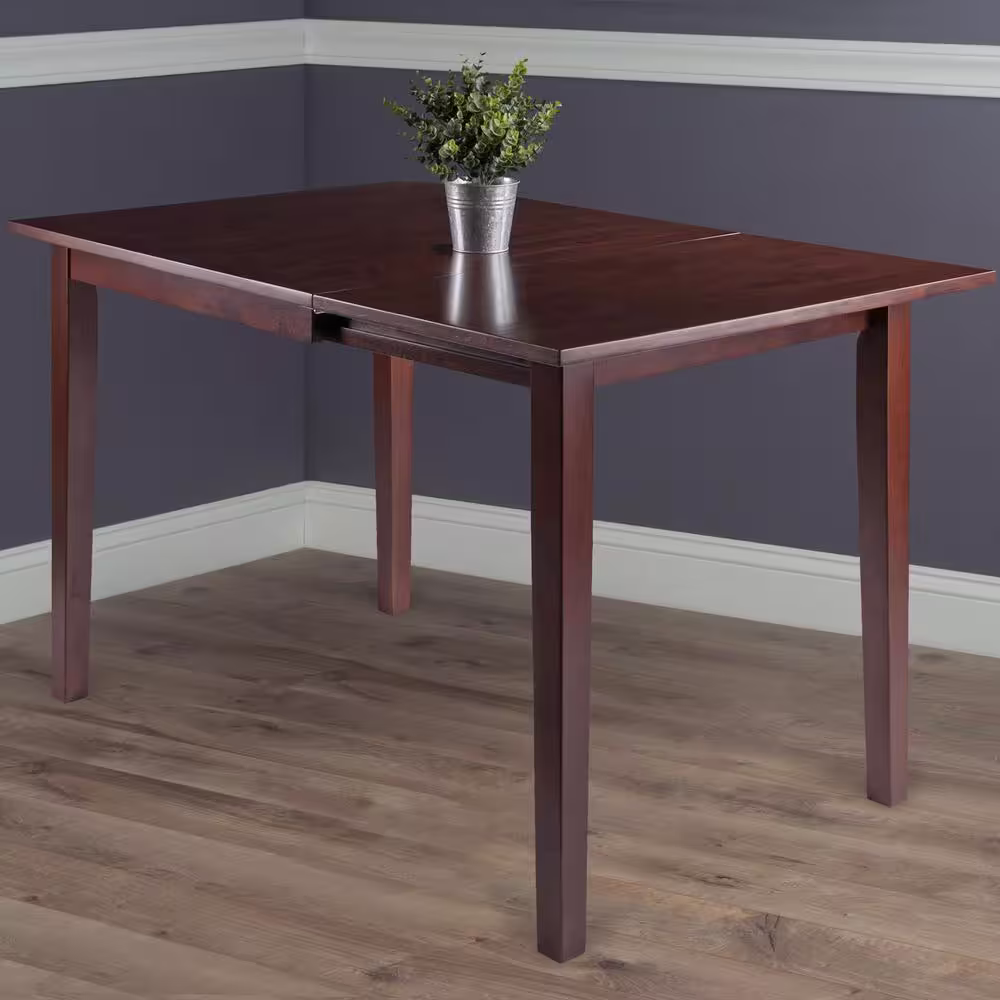 WINSOME WOOD Perrone Walnut Drop Lead Dining Table