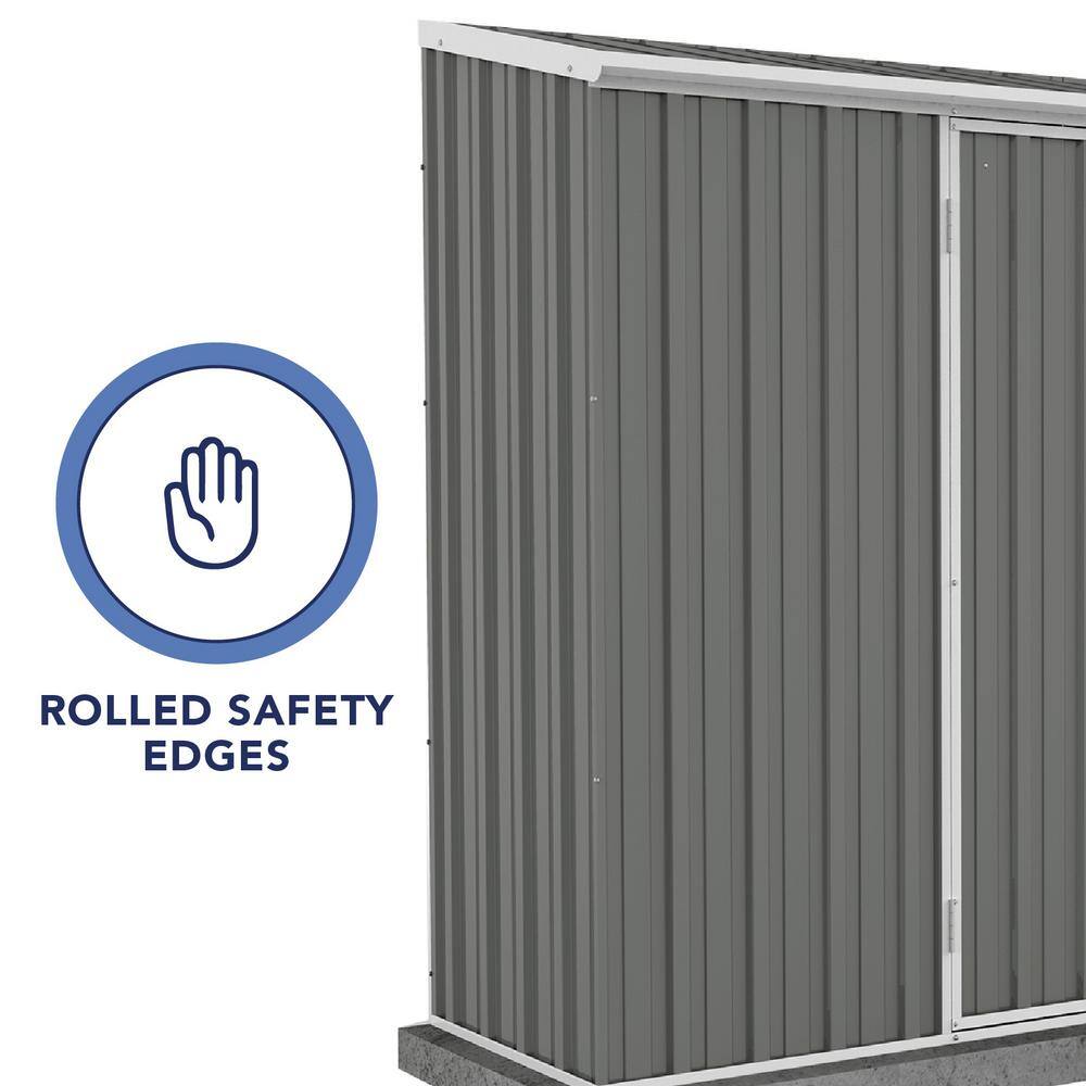 ABSCO Space Saver 10 ft. W x 2.5 ft. D Galvanized Steel Metal Shed in Woodland Gray with SNAPTiTE Assembly System (25 Sq. ft.)