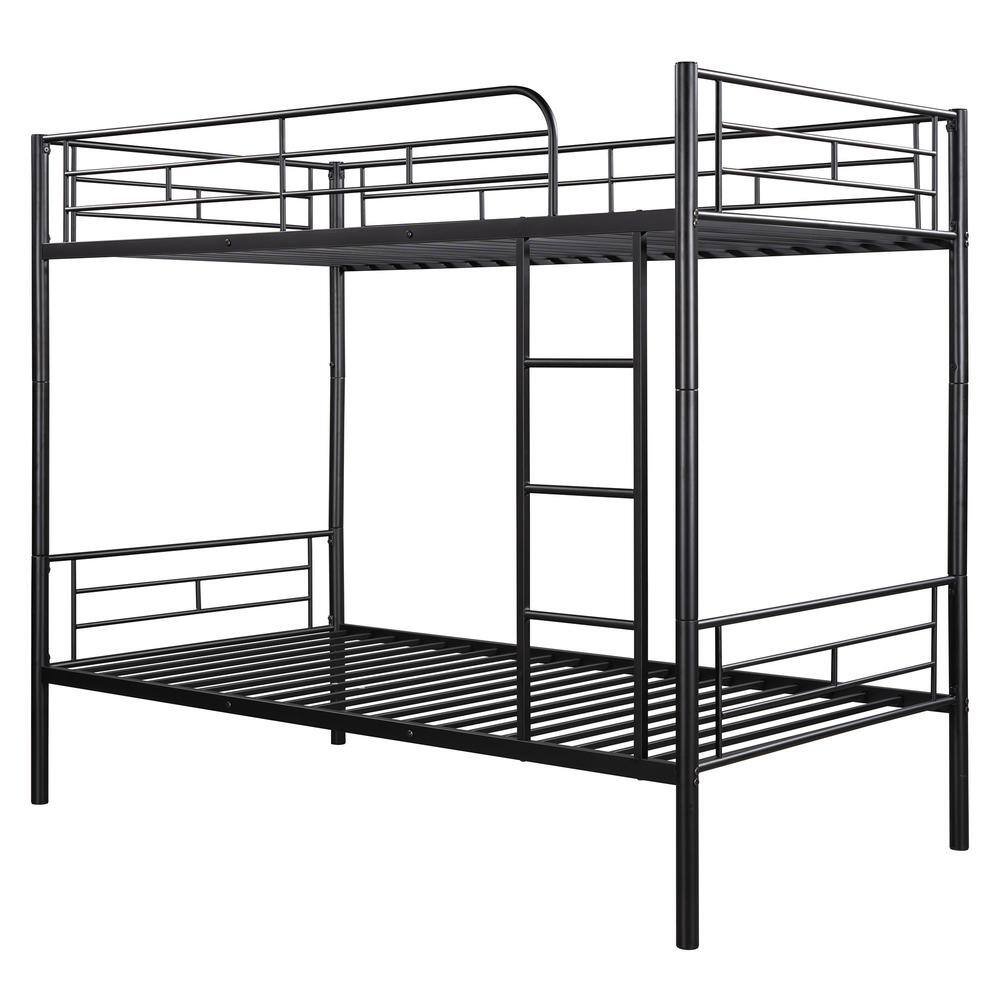Qualler Black Mikel Twin Over Twin Metal Bunk Bed