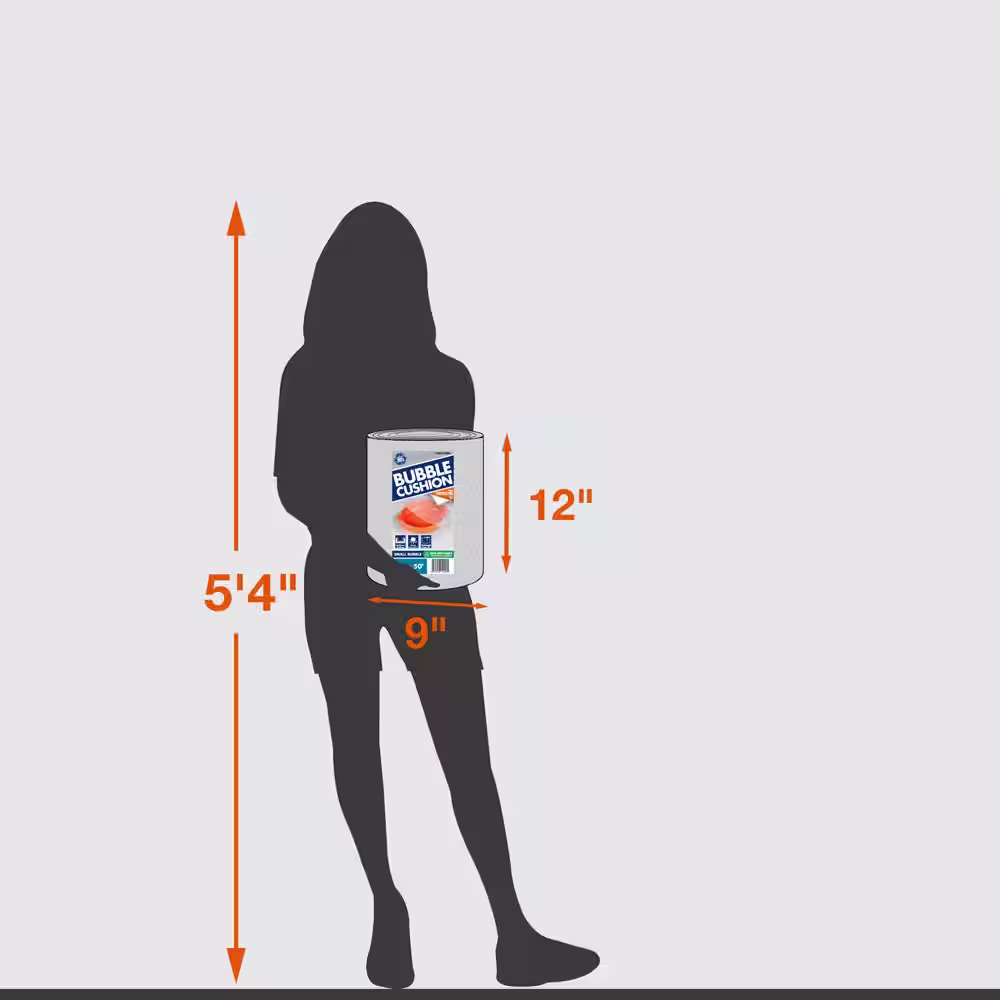 Pratt Retail Specialties 3/16 in. x 12 in. x 50 ft. Clear Perforated Bubble Cushion Wrap (128 Pack)