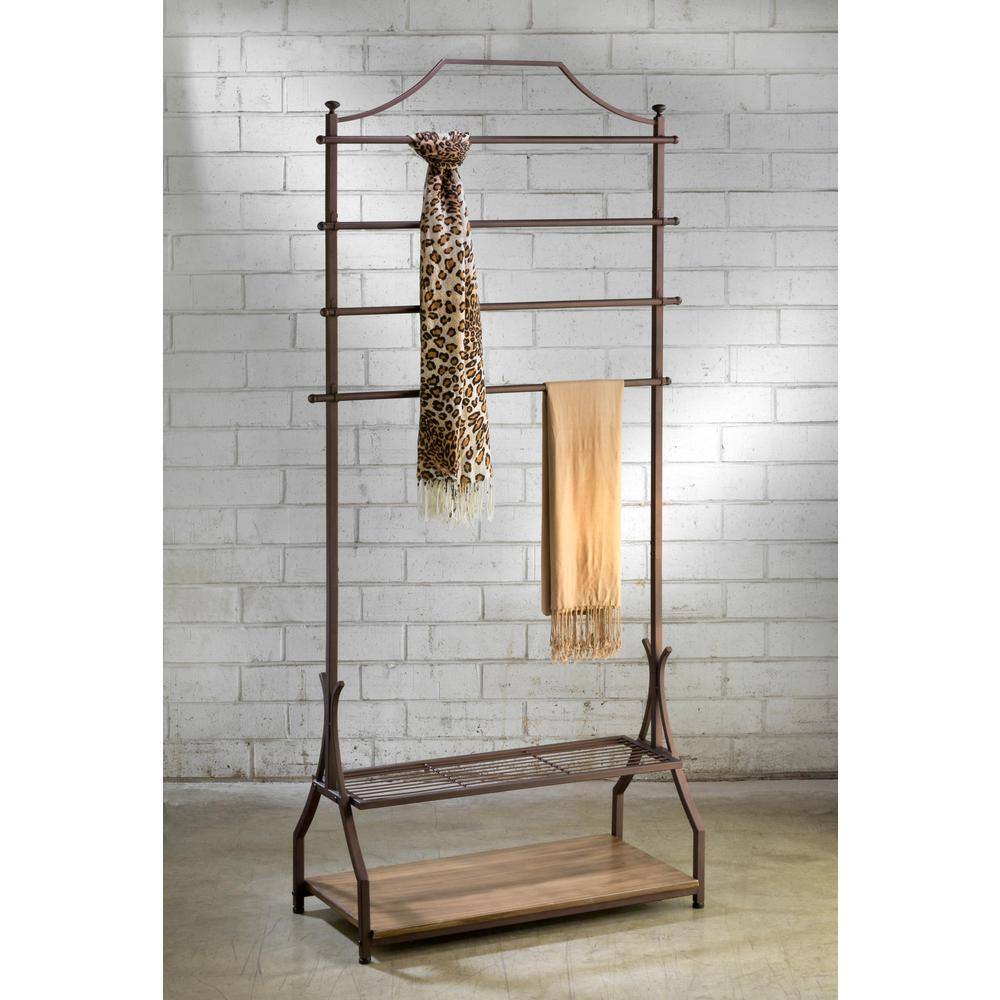 None Bronze Metal Clothes Rack 14.25 in. W x 72 in. H