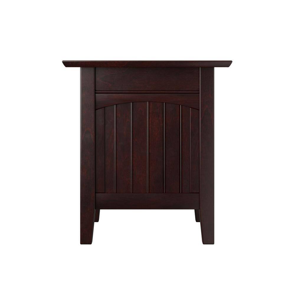 Atlantic Furniture Nantucket End Table with Charging Station in Espresso