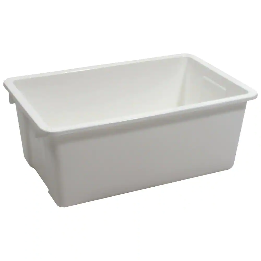 None Taurus 11-Gal. Heavy Duty Storage Tote with Snap on Lid in White