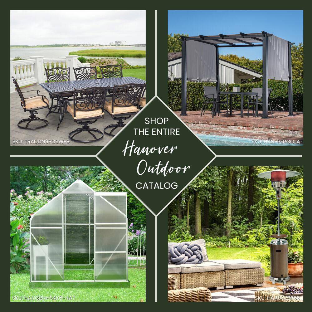 Hanover 7 ft. 48,000 BTU Steel Umbrella Propane Patio Heater in Black