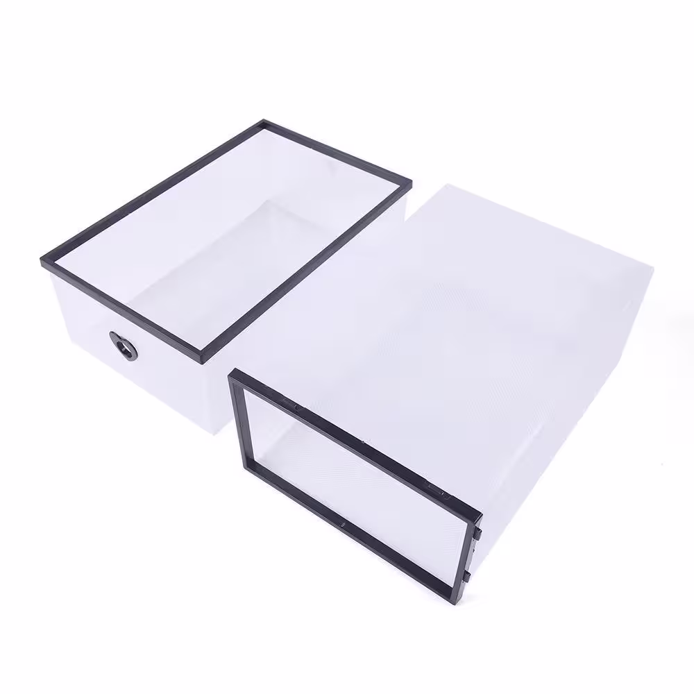 None 20-Pair Stackable Clear Plastic Shoe Boxes