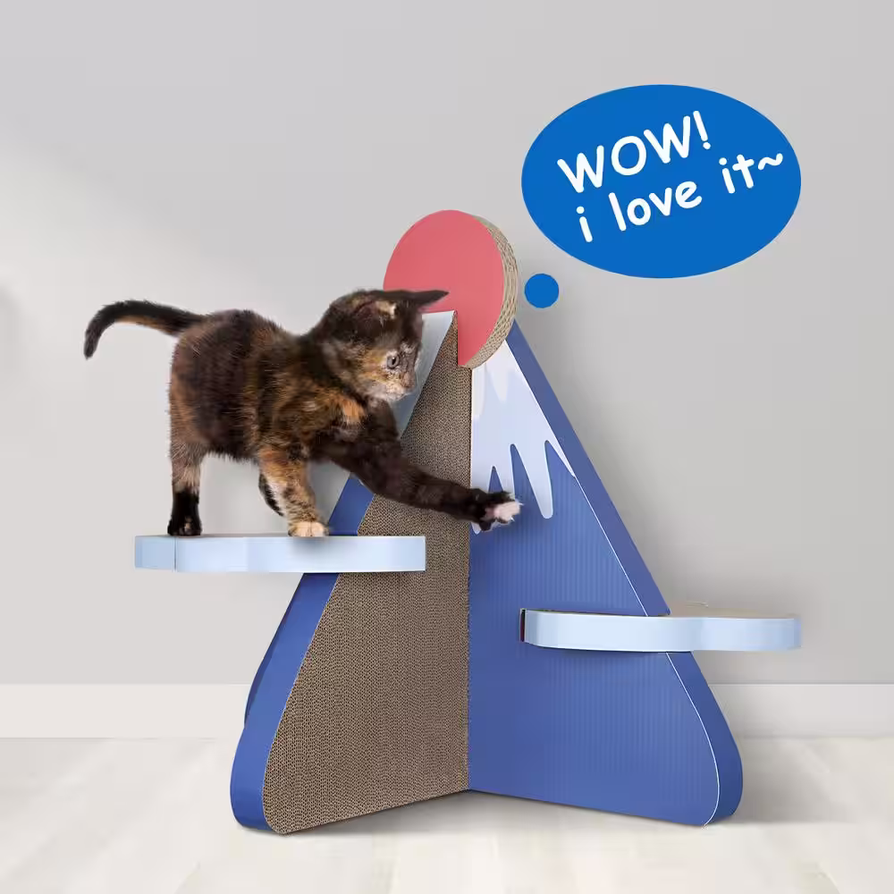 None Cat Scratcher Post Board, Mount Fuji Shape Cat Scratching Lounge Bed