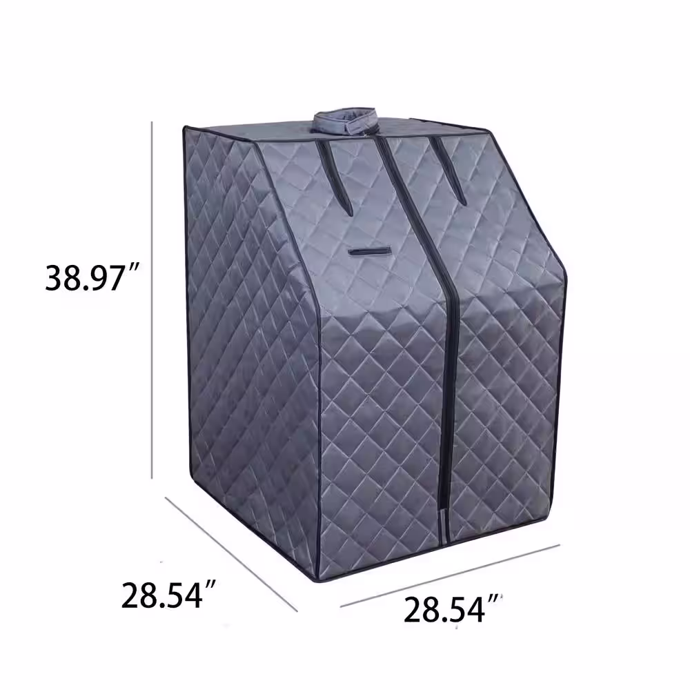 None 1-Person Gray Portable Steam Sauna Personal Sauna With folding chair