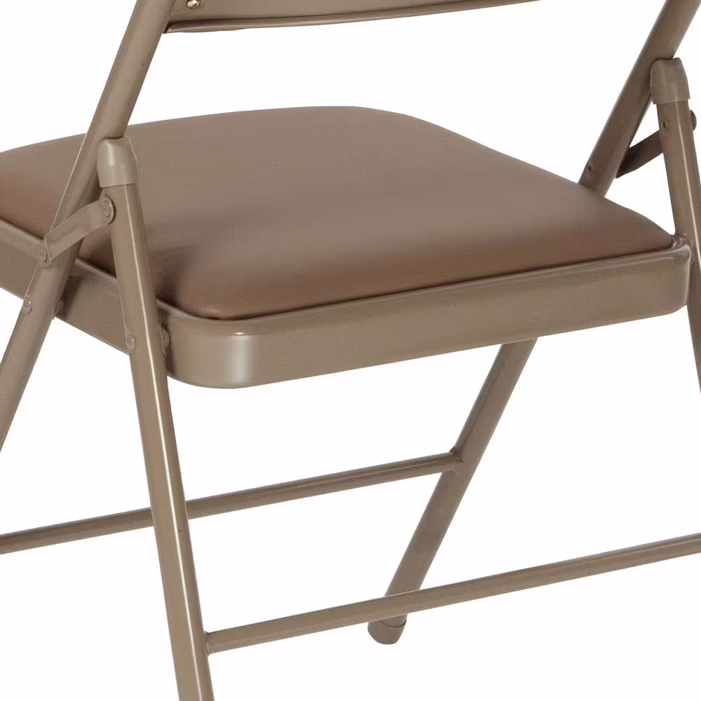 Carnegy Avenue Beige Metal Seat Folding Chair