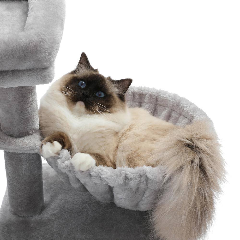 None Modern Cat Scratching Posts and Trees, Cat House, Cat Tree in Grey