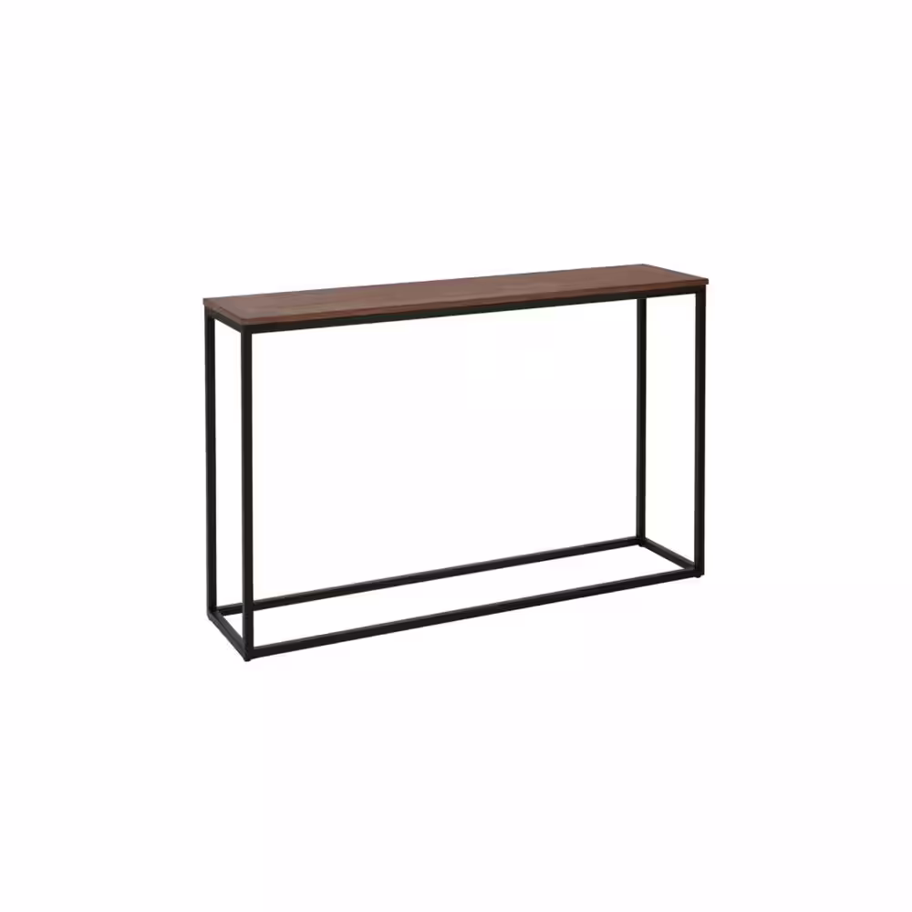 StyleWell Donnelly Black Console Table with Haze Wood Top (48 in. W)