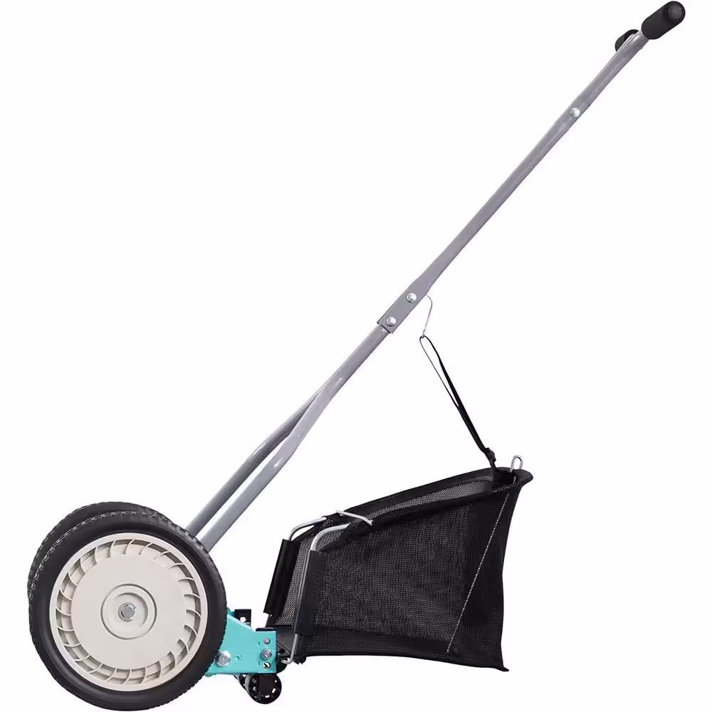 American Lawn Mower Company 14 in. Manual Walk Behind Push Reel Lawn Mower Grass Catcher Included