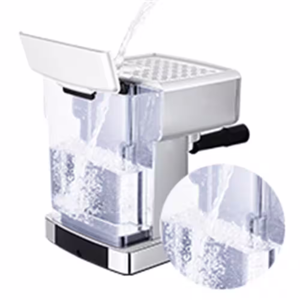 None 2- Cup Silver 20 Bar Espresso Machine with Milk Frother, 1.8L Water Tank, Stainless Steel