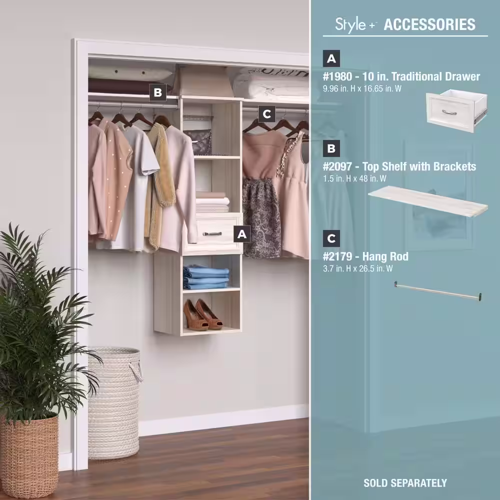 ClosetMaid Style+ 17 in. W Bleached Walnut Hanging Wood Closet Tower