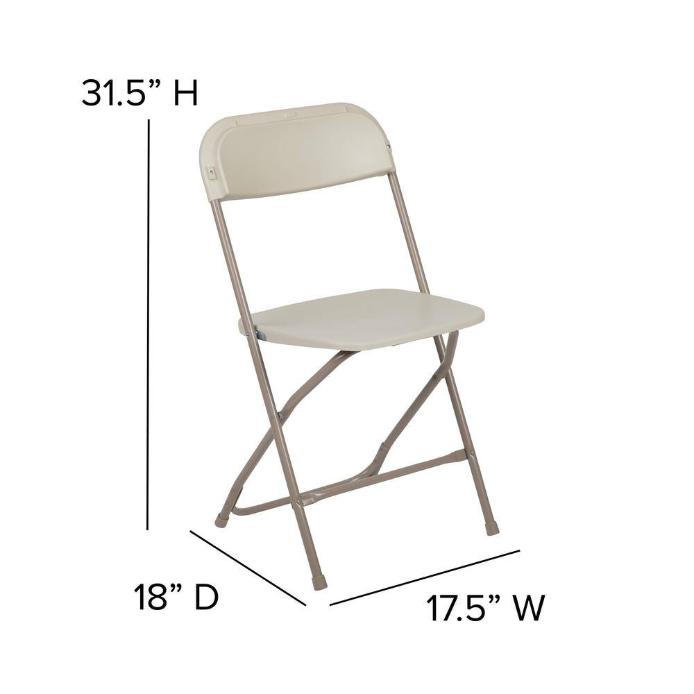 Carnegy Avenue Beige Metal Folding Chair (Set of 10)
