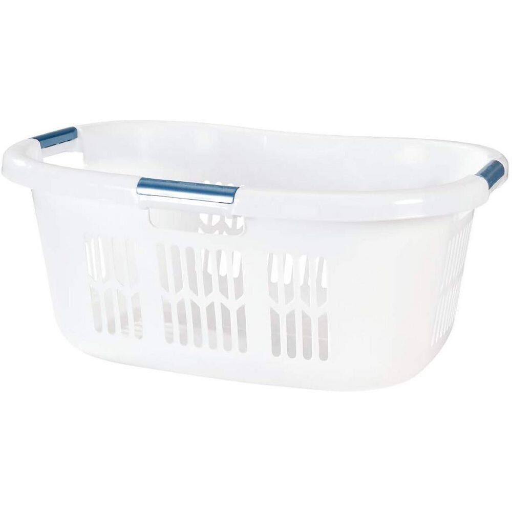 Rubbermaid 2.1-Bushel White Small Hip-Hugger Plastic Laundry Basket (6-Pack)