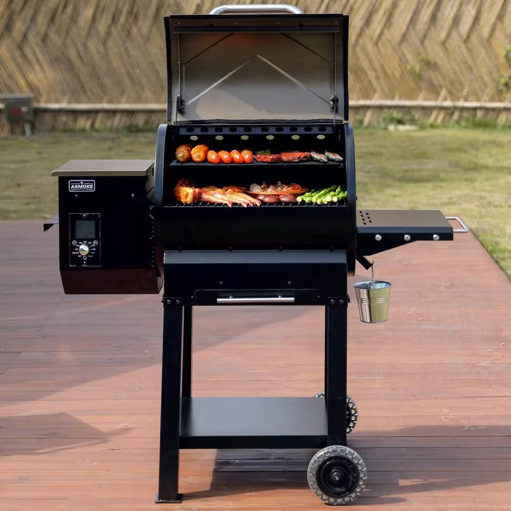 ASMOKE 515 sq. in. Wood Pellet Grill and Smoker in Bronze