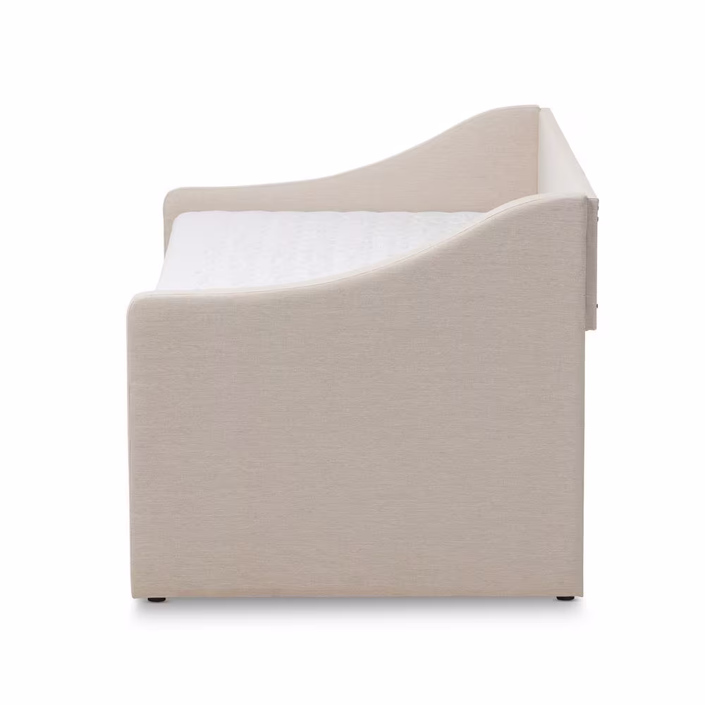 Baxton Studio Barnstorm Contemporary Beige Fabric Upholstered Twin Size Daybed