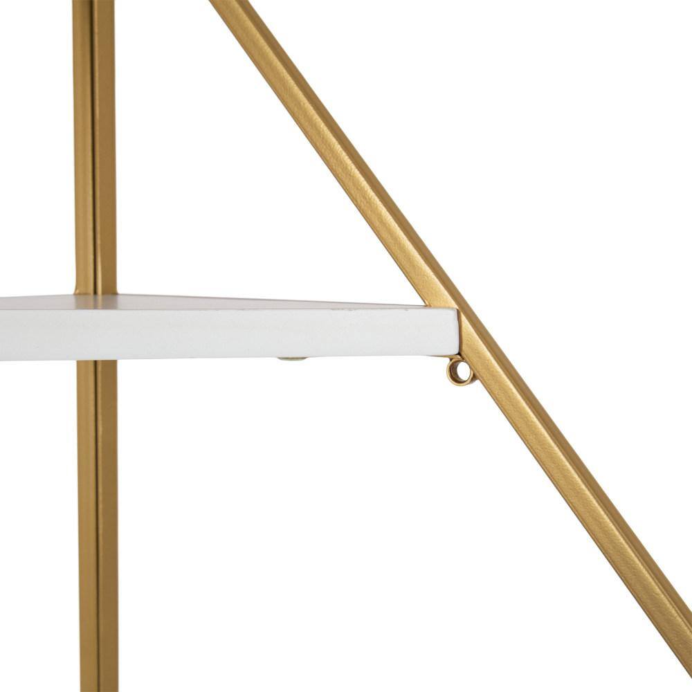 Kate and Laurel Melora 38.00 in. x 23.12 in. White Wood Floating Decorative Wall Shelf