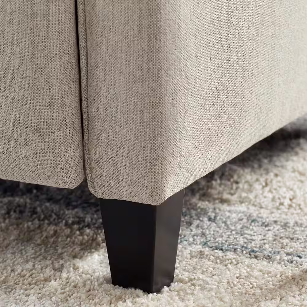 StyleWell Maycotte Biscuit Beige Upholstered Pushback Recliner