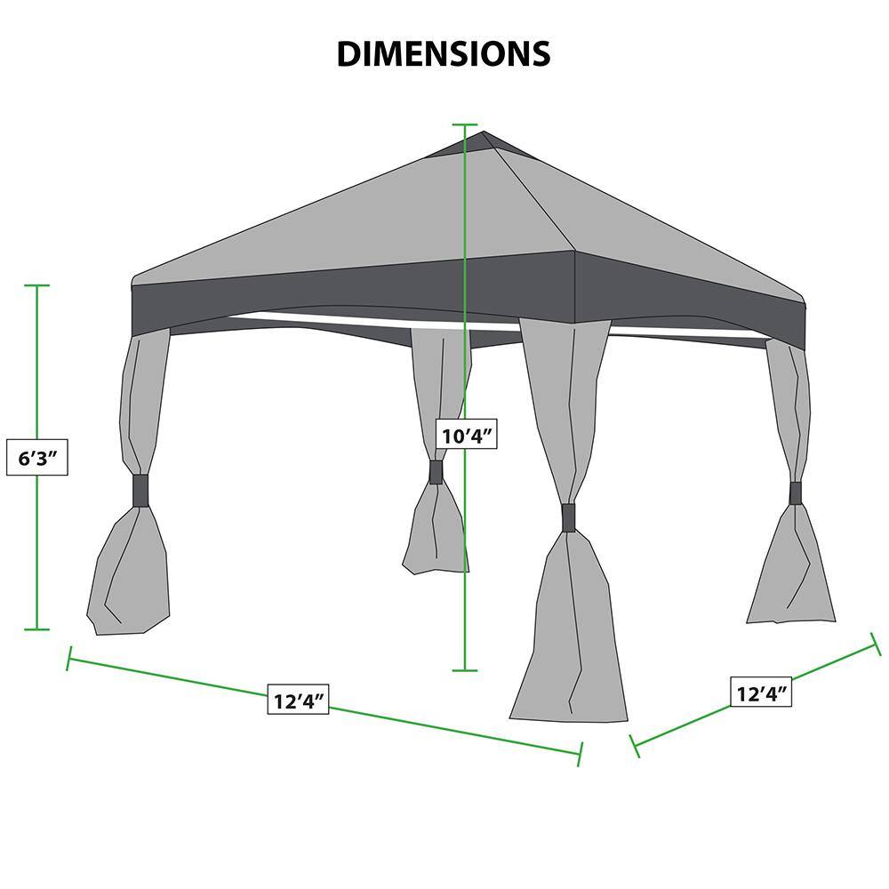 King Canopy King Canopy Garden Party Backyard Gazebo 13-Feet by 13-Feet, 4-Leg, Stone Garden, GP1313SG