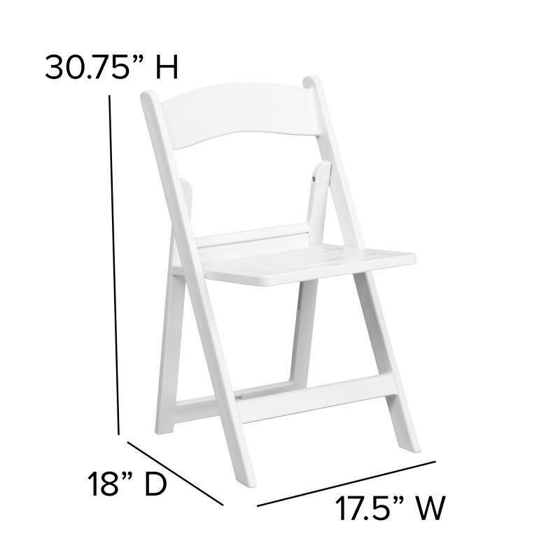 Siavonce White Resin Folding Chair with Slatted Seat