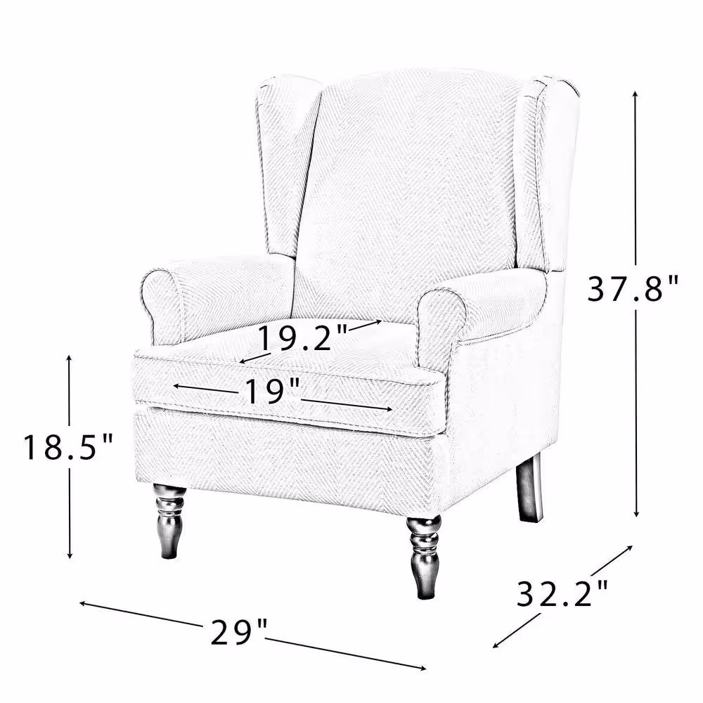 JAYDEN CREATION Daunus Green Traditional Style Upholstered Armchair with Turned Legs