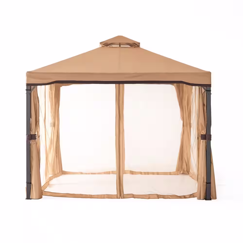 Noble House Skyline 10 ft. x 10 ft. Nutmeg Gazebo