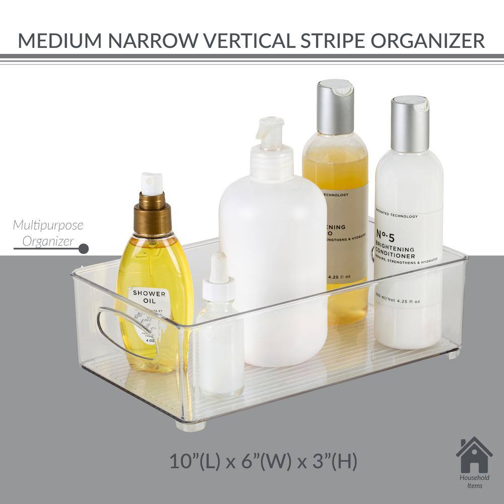 Simplify 6 in. x 3 in. Medium Vertical Stripe Organizer in Clear