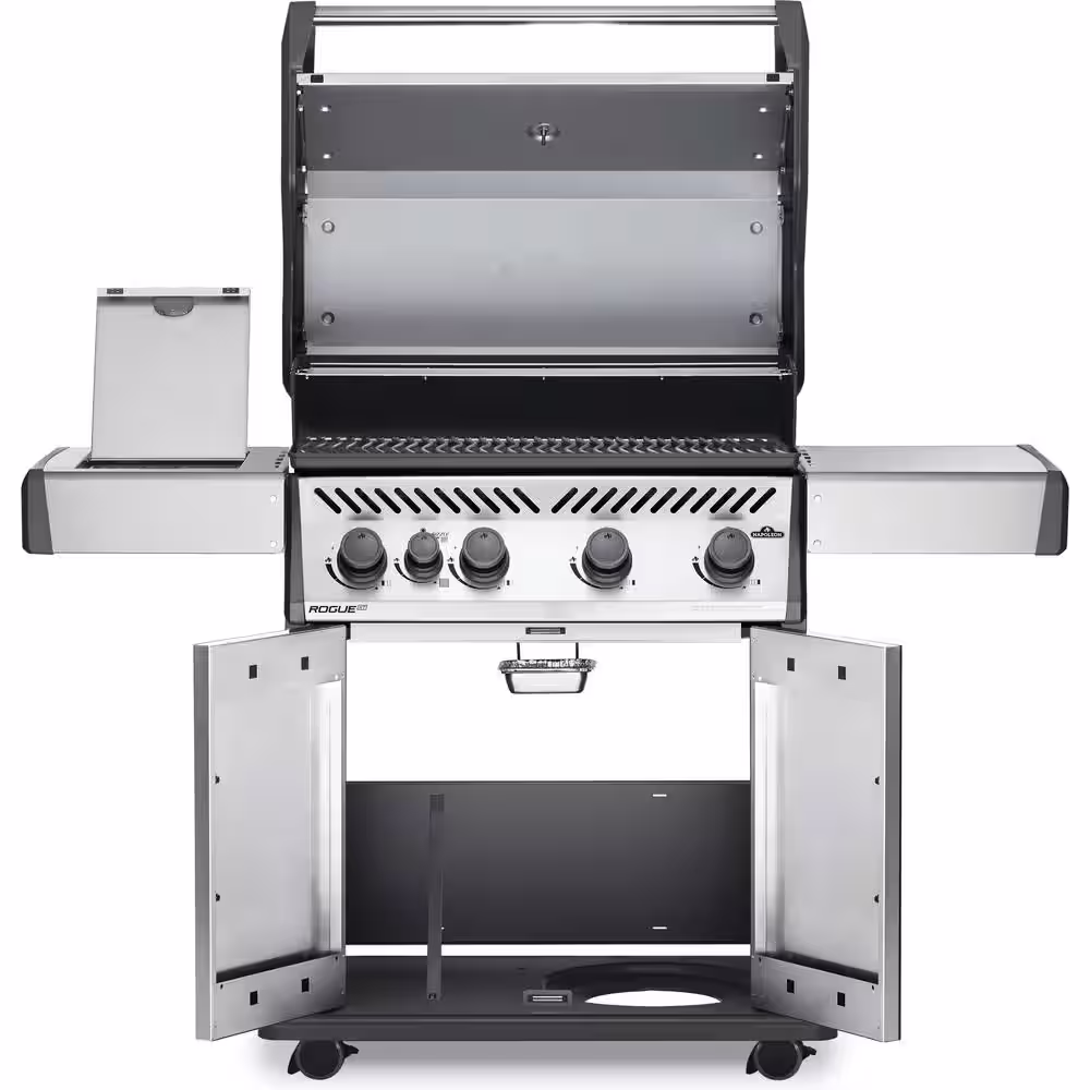 NAPOLEON Rogue 4-Burner Propane Gas Grill with Infrared Side Burner in Stainless Steel