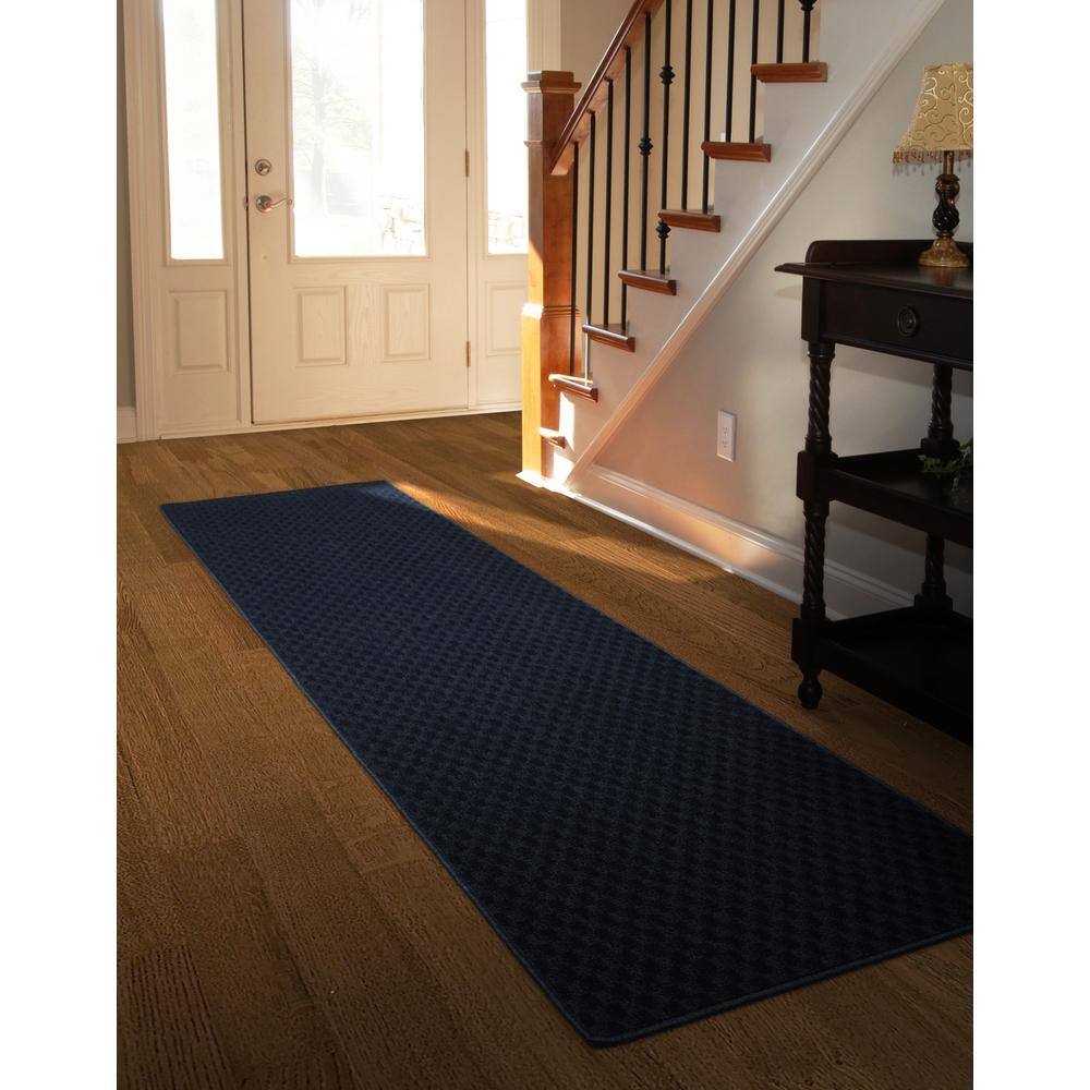 Garland Rug Medallion Navy 2 ft. x 8 ft. Runner Rug