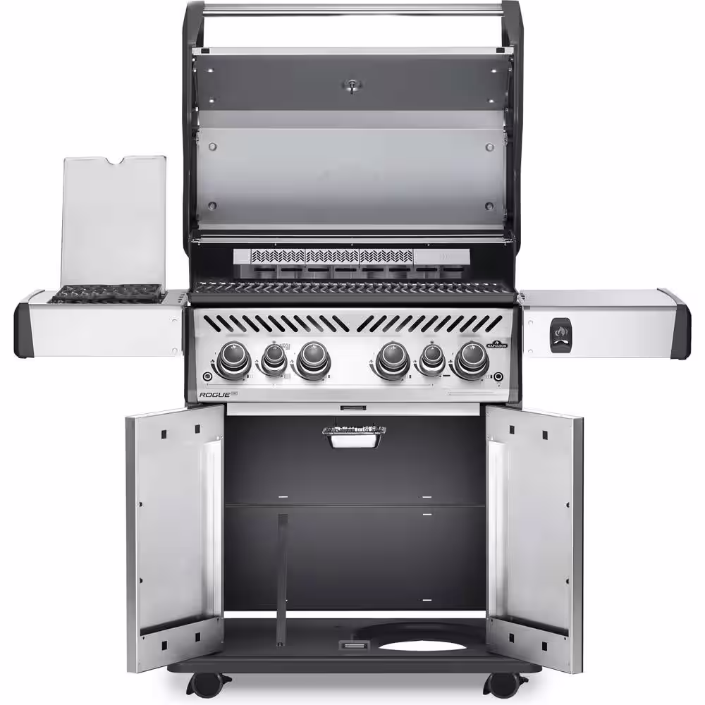 NAPOLEON Rogue 4-Burner Propane Gas Grill in Stainless Steel with Infrared Rear and Side Burners