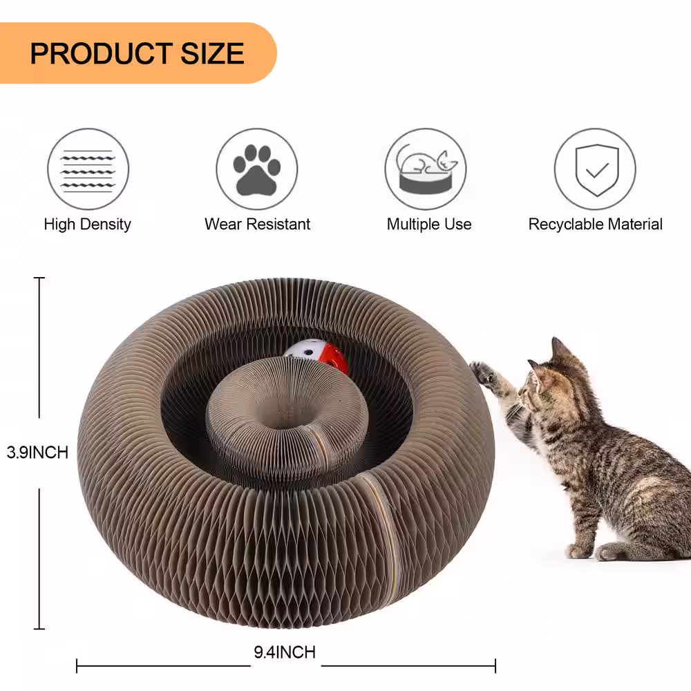 None Magic Organ Cat Scratching Board, Interactive Scratch Pad with a Ball, Cat Scratcher for Grinding Claw