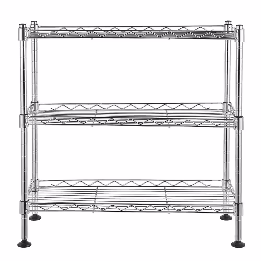 None Modern Silver Wire Shelf (17.72 in. D x 7.87 in. W)