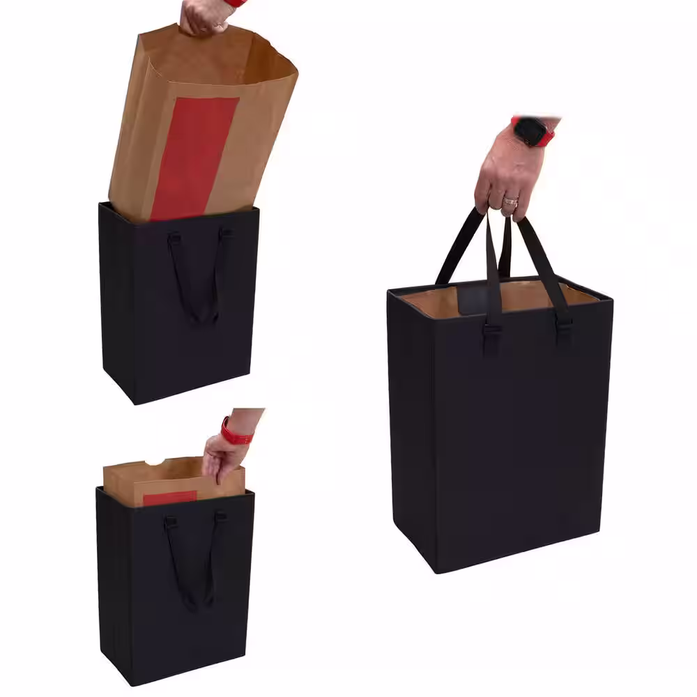 None 13 in. H x 8.25 in. W x 17.75 in. D Black Fabric Cube Storage Bin