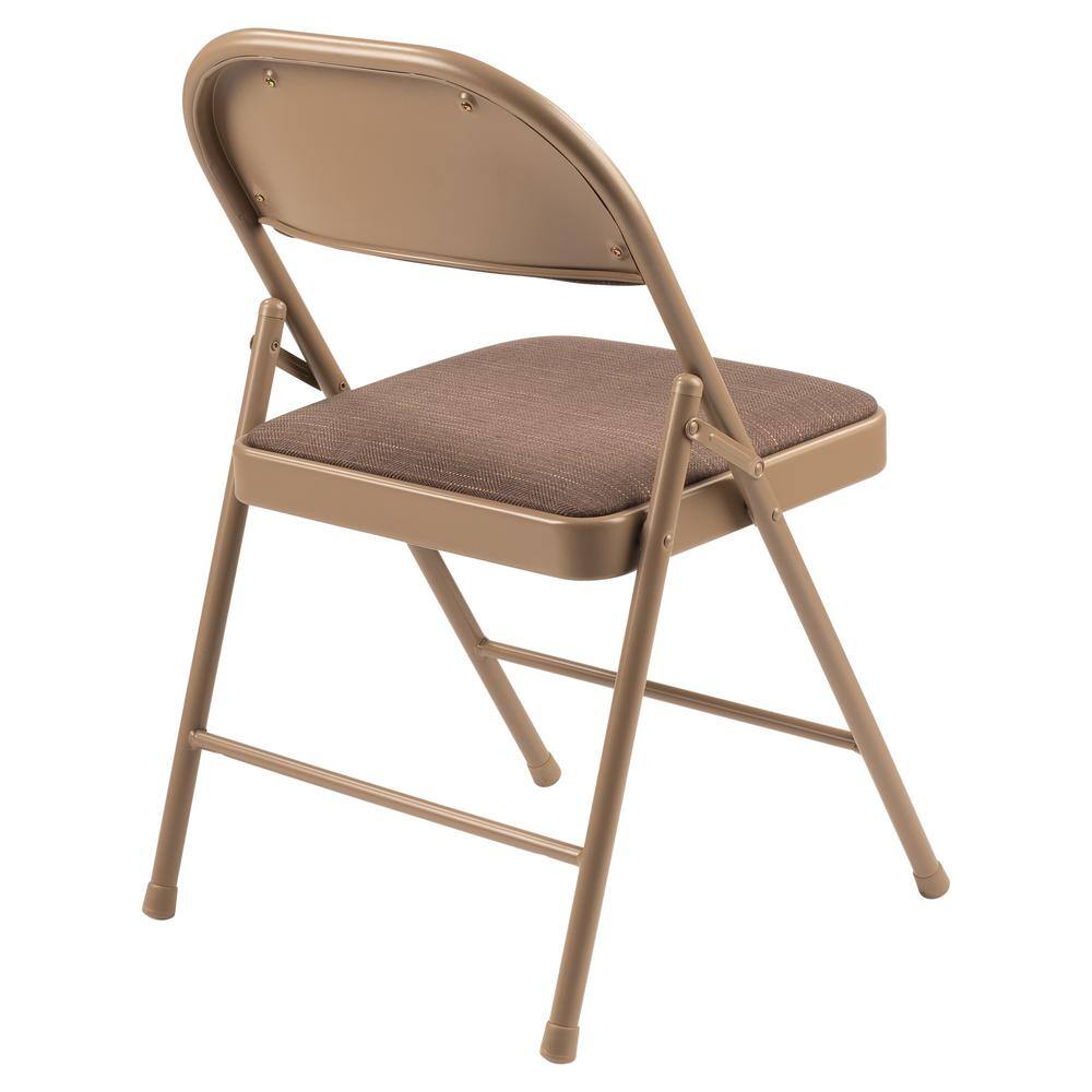 None 900 Star Trail Brown Fabric Padded Metal Frame Folding Chair (4-Pack)