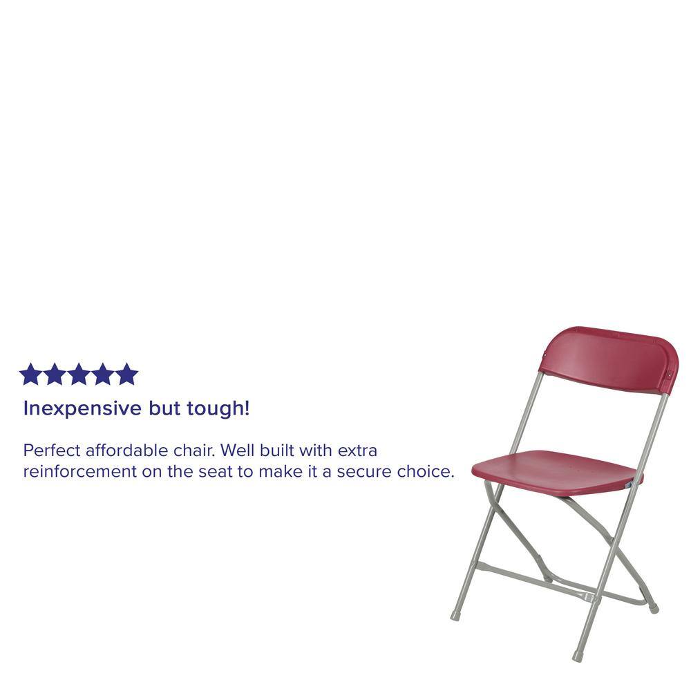 Carnegy Avenue Red Metal Folding Chair (Set of 10)
