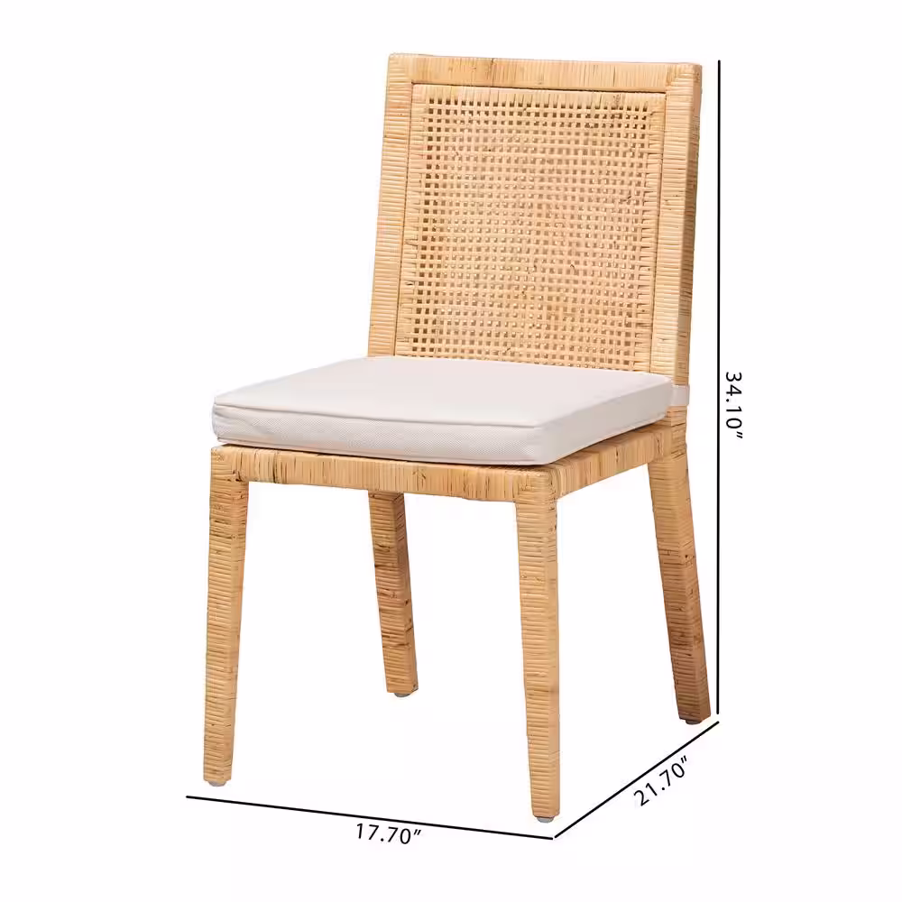 bali & pari Sofia Natural and White Dining Chair