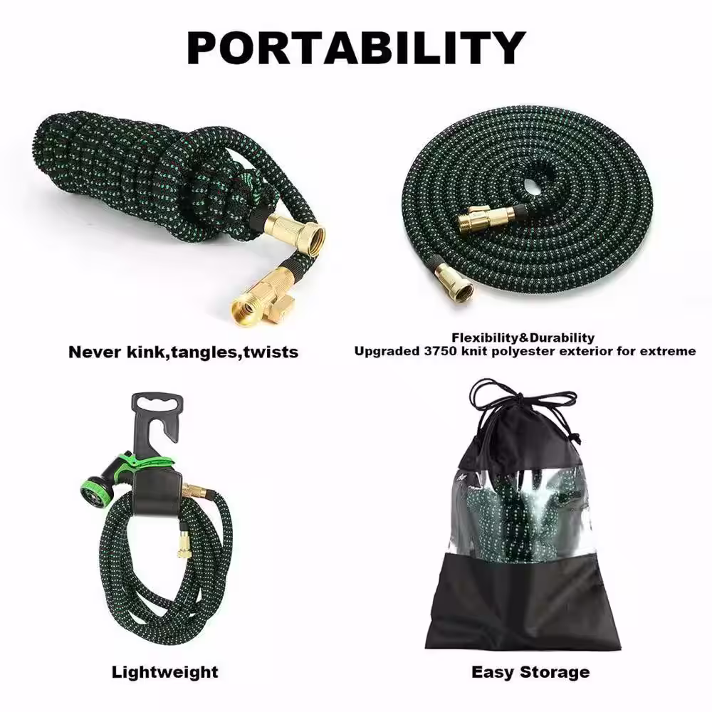 None 100 ft. Flexible Water Hose with 10 Function Nozzle Garden Water Hose Expandable Garden Hose