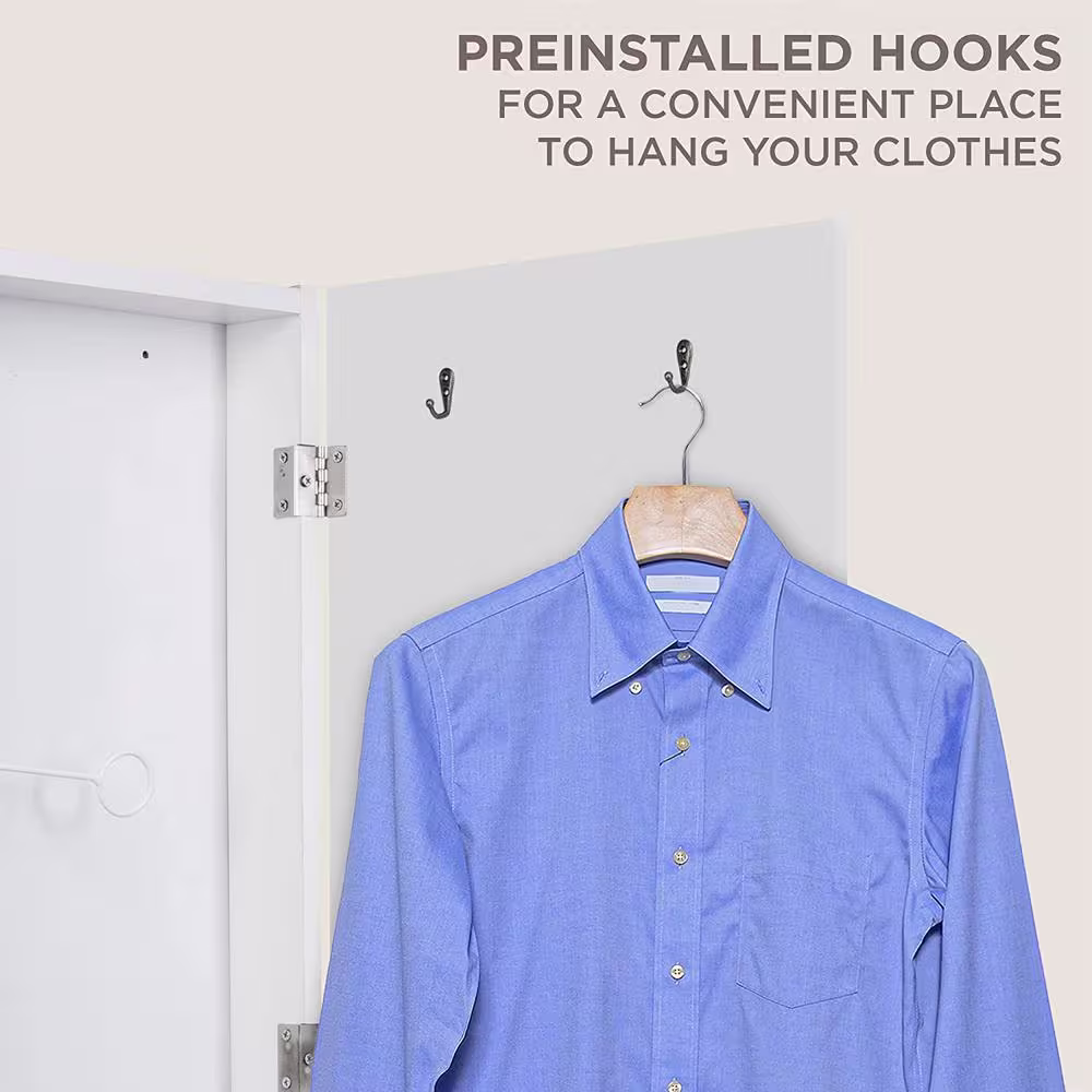 Ivation Ironing Board, Wall Mount Iron Board Holder and Ironing Board Cover, White