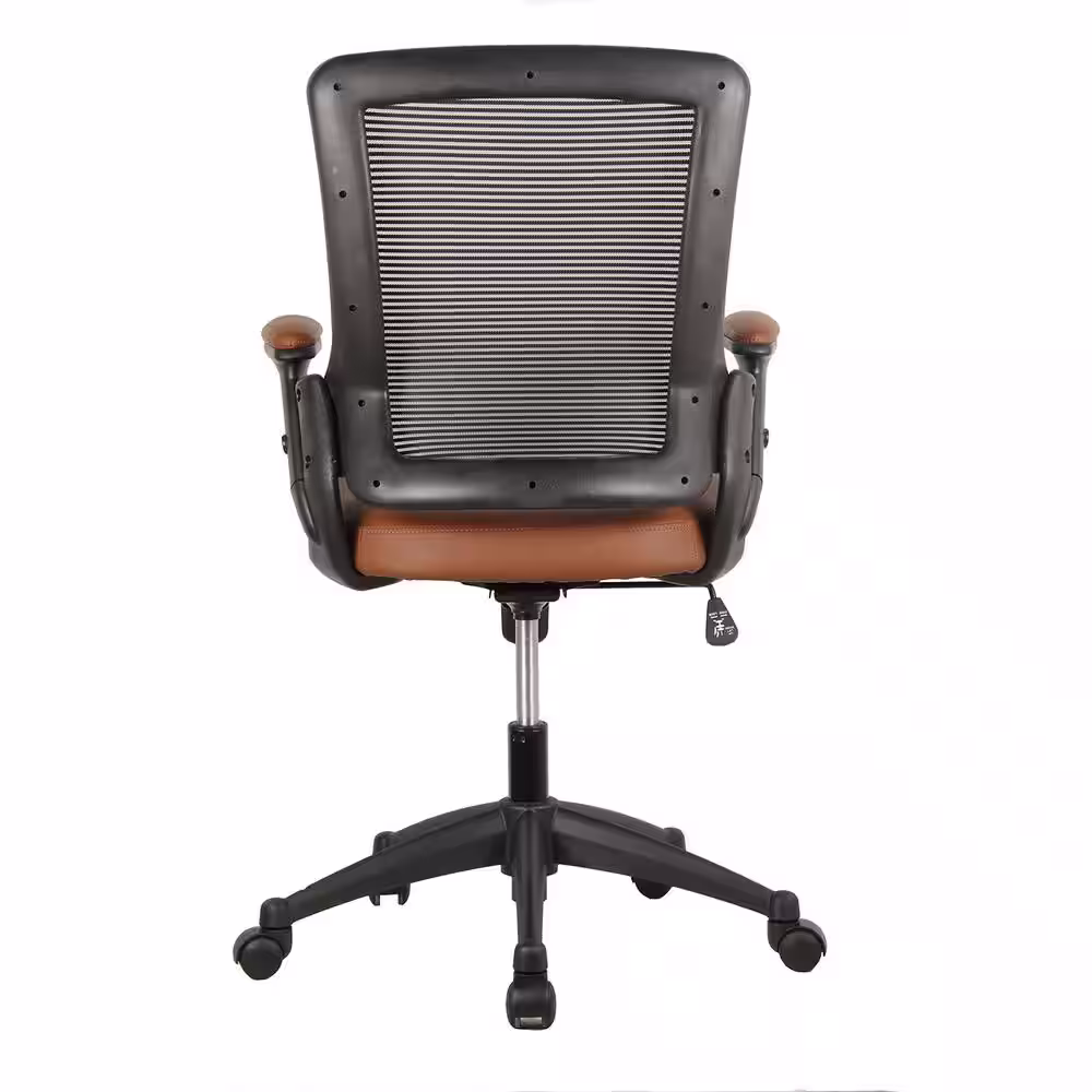 TECHNI MOBILI 25 in. Width Big and Tall Brown Faux Leather Task Chair with Adjustable Height