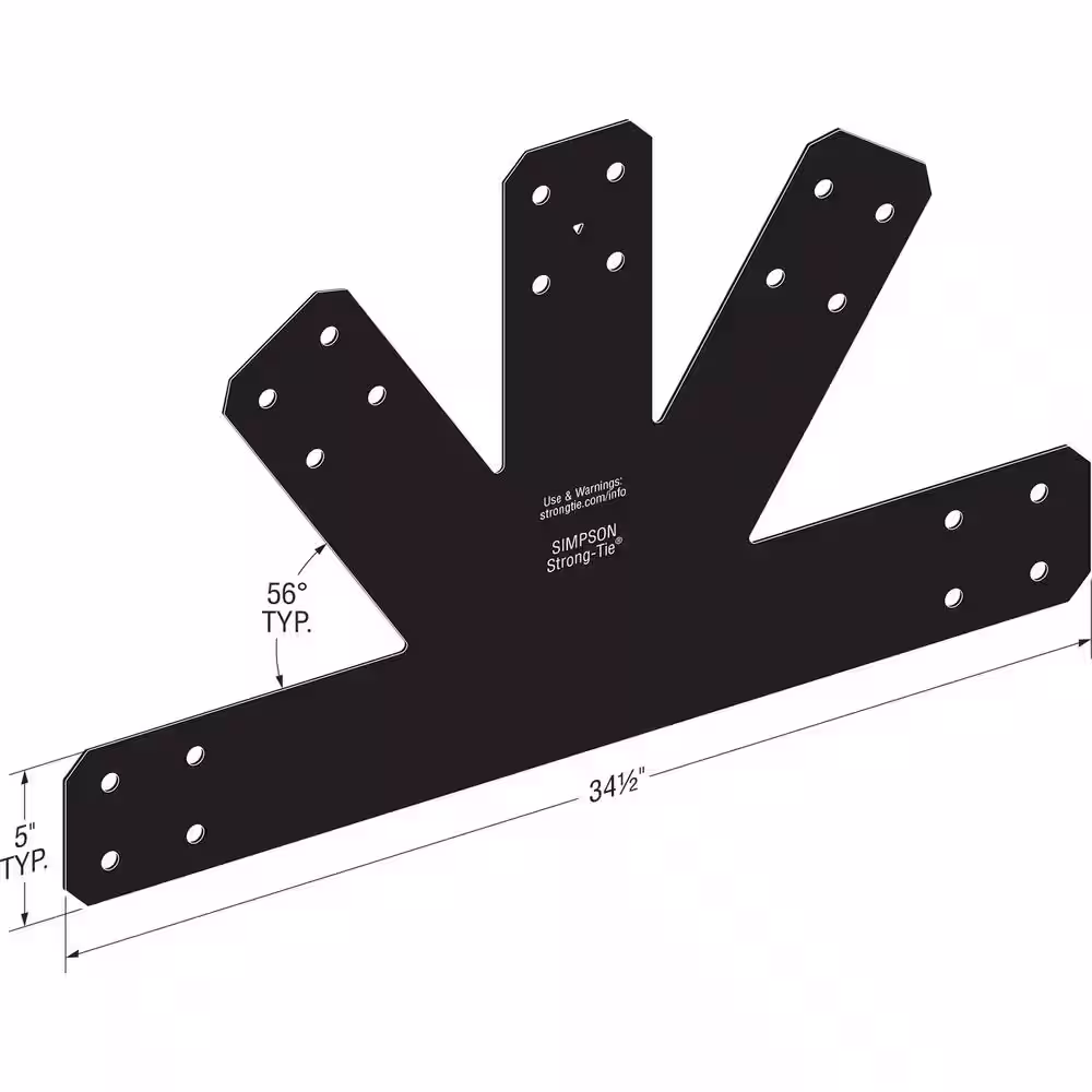 Simpson Strong-Tie Outdoor Accents Avant Collection 8:12 Pitch ZMAX, Black Powder-Coated Gable Plate