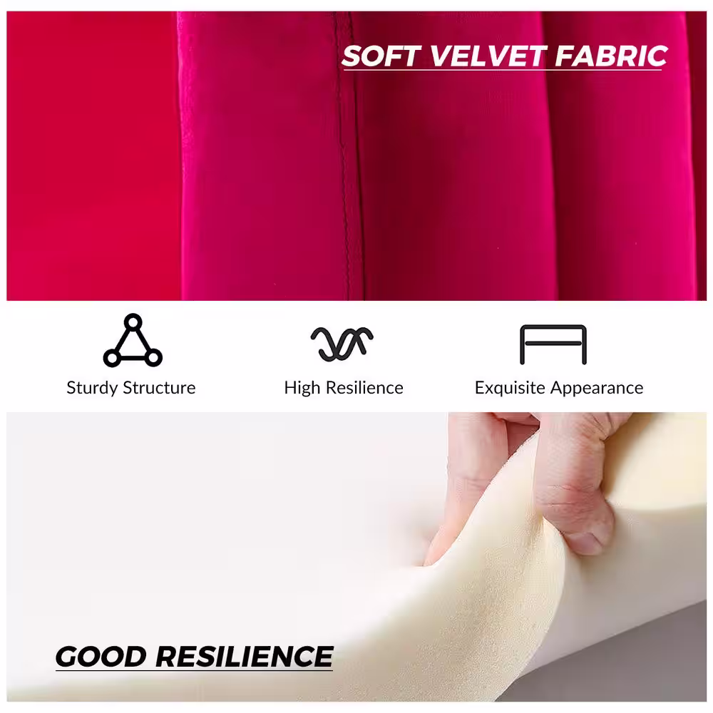 JAYDEN CREATION Ennomus Modern Fuchsia Velvet Cushion Back Club Chair with Golden Metal Legs and Track Arms