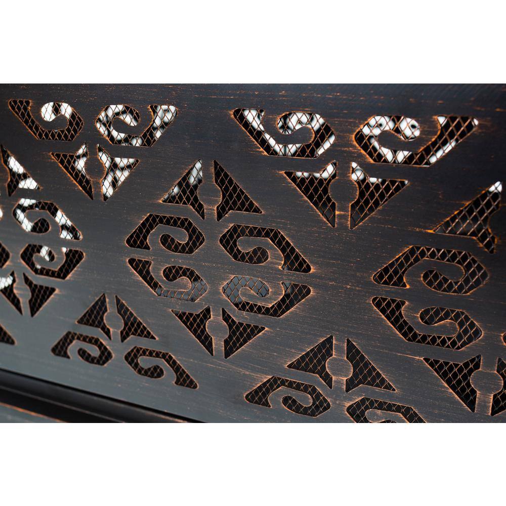 Pleasant Hearth Vienna 26 in. W x 26 in. H Square Steel Wood Burning Rubbed Bronze Fire Pit