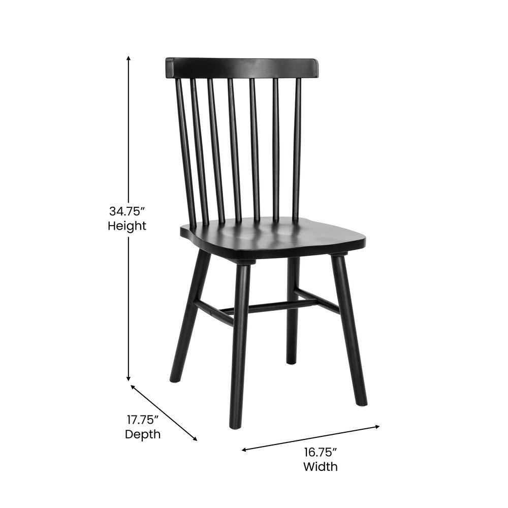 None Black Wood Dining Chair