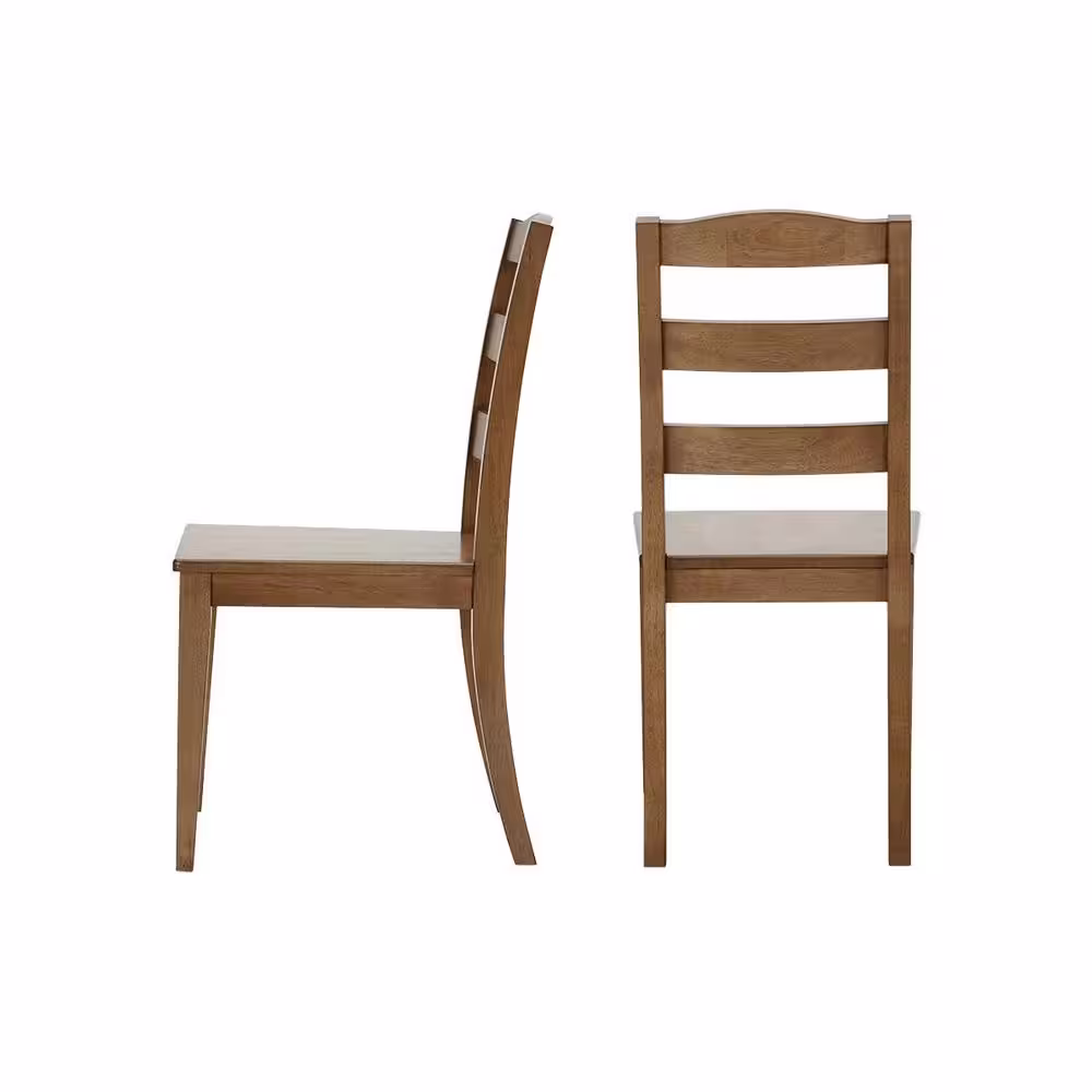 StyleWell Patina Oak Finish Dining Chair with Ladder Back (Set of 2) (17.72 in. W x 36.77 in. H)