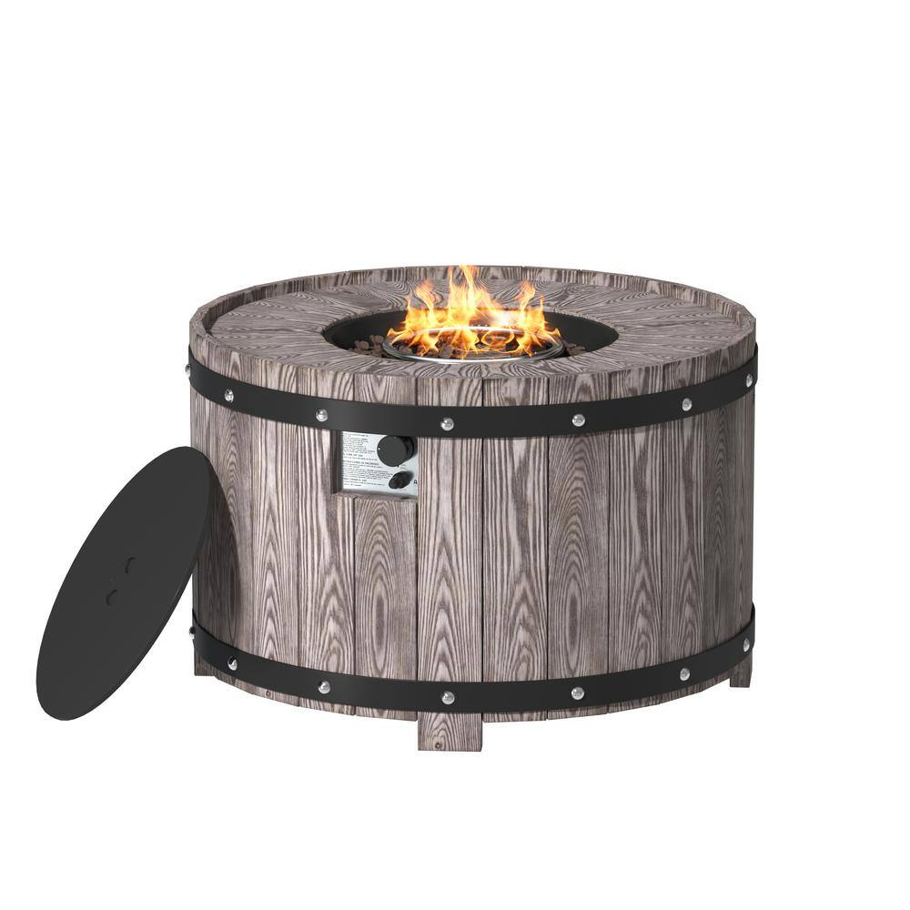 CASAINC 36 in. 50,000 BTU Propane Fire Pit Table Patio Gas Fire Pit with Lid and Lava Rock