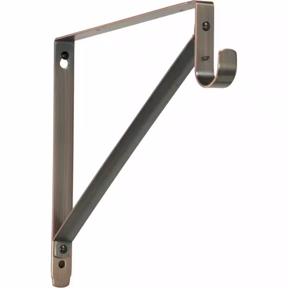 Lido Designs 12 in. x 11 in. Copper Oil-Rubbed Bronze Heavy-Duty Rod and Shelf Bracket