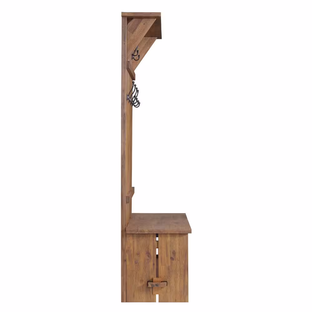Alaterre Furniture 70 in. H Natural Bethel Acacia Wood Hall Tree